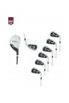 AGXGOLF GIRLS RIGHT HAND MAGNUM SERIES IRON SET: w/#3 HYBRID + 5, 6, 7, 8 & 9 IRONS + PW + OPTIONAL SAND WEDGE:  ALL SIZES